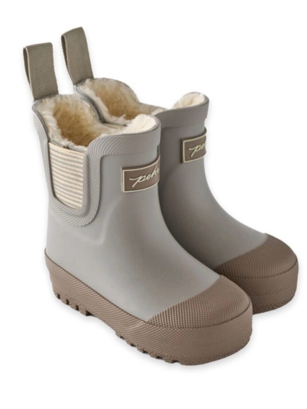 Pehr Toddler light brown Pathfinder Waterproof Sherpa-Lined Rain Boots - size 6